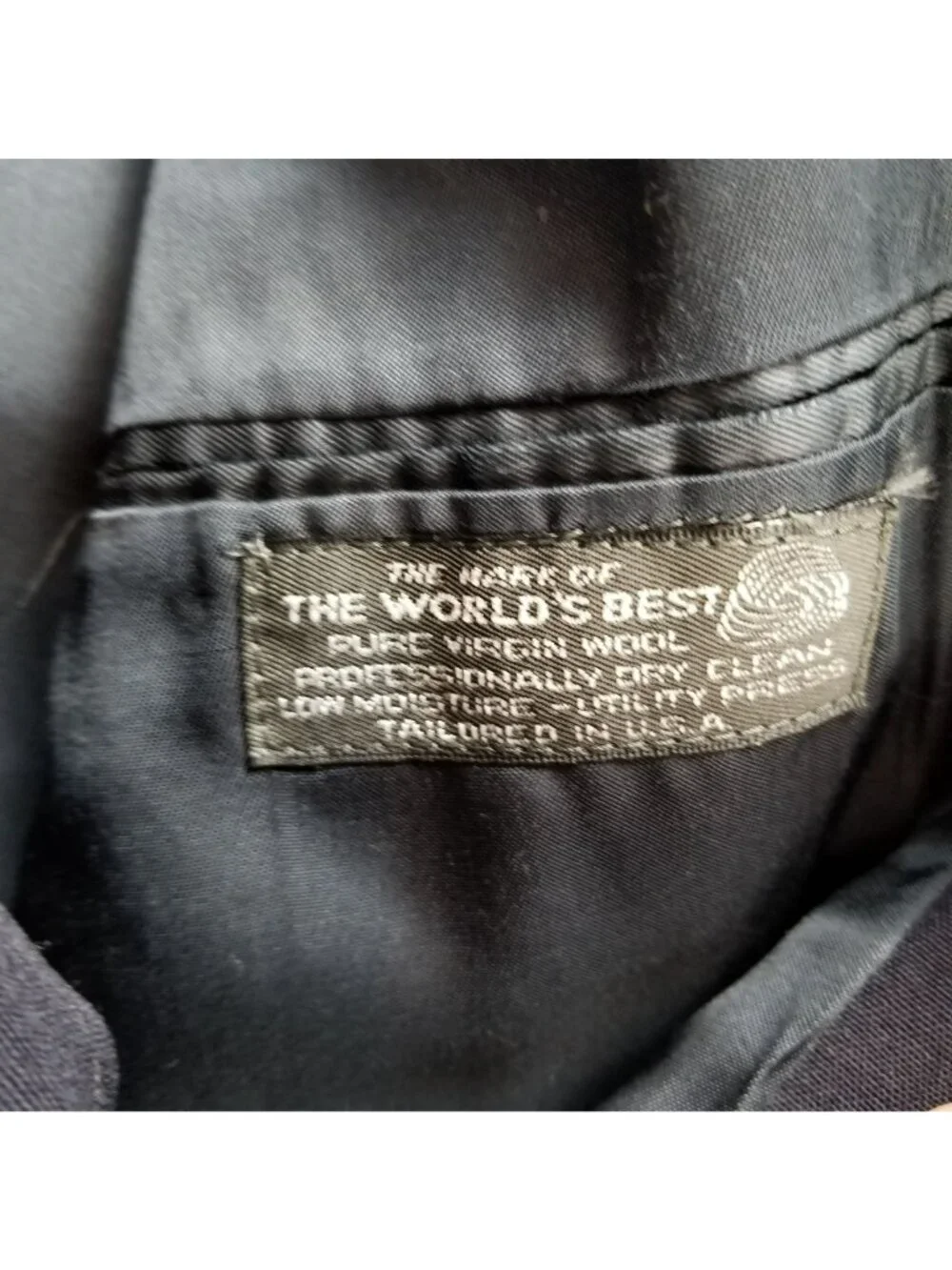 Christian Dior Jacket Mens 42L Blue Stripe 100% Wool Long Sleeve 2 Button *Read*